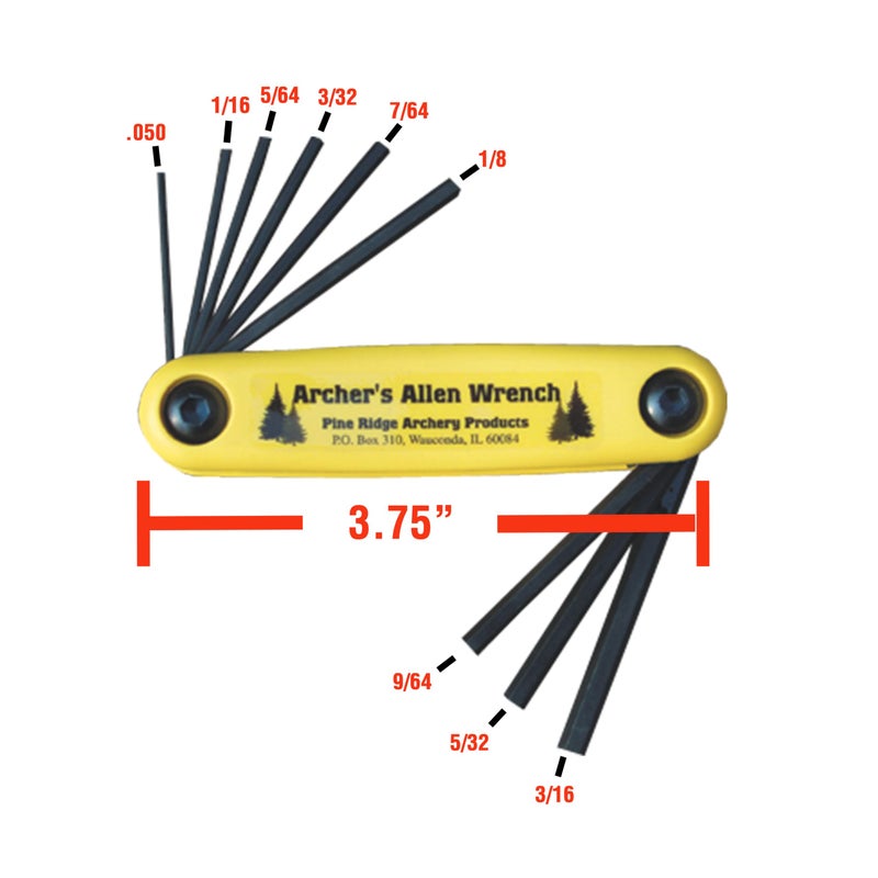 Pine Ridge Archery Archer's Allen Wrench Set and Holster Combo Kit, Yellow - Image 3